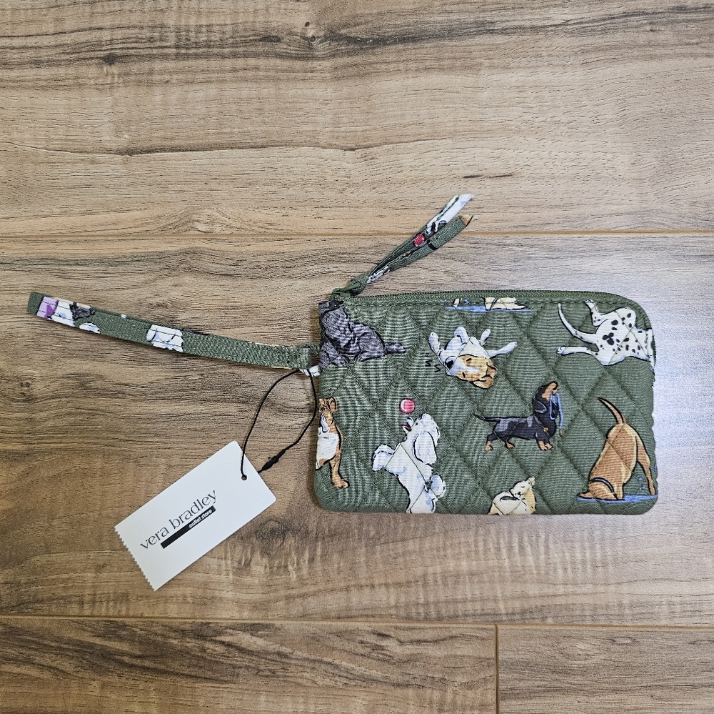 Vera Bradley Cotton Essential Zip Wristlet Dog Park - Picture 2 of 8